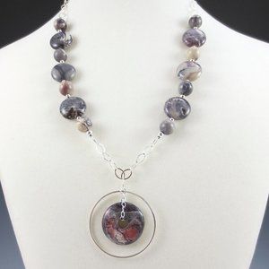 Terra Cotta Jasper and Sterling Silver Necklace